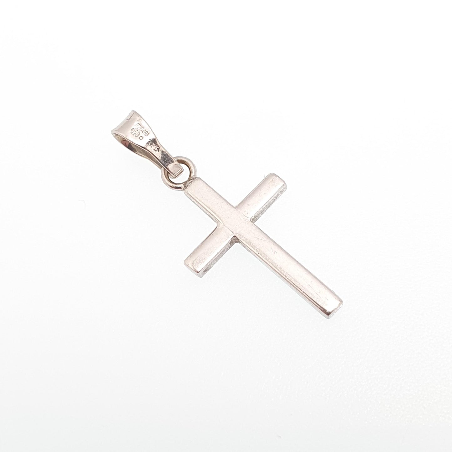 Vintage 9ct White Gold Cross Crucifix Pendant Small Solid 9k 9kt 375 Necklace Jewellery Jewelry