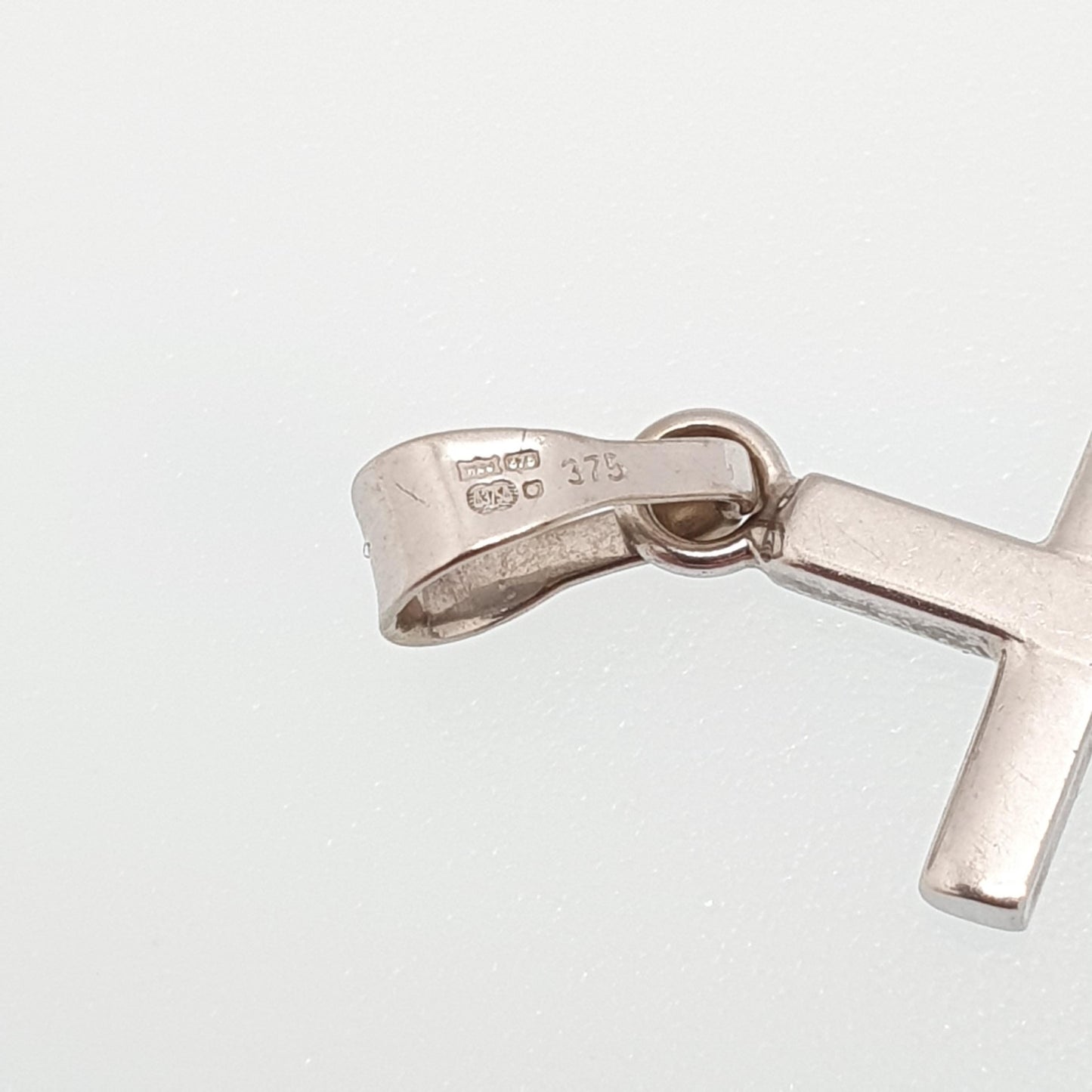 Vintage 9ct White Gold Cross Crucifix Pendant Small Solid 9k 9kt 375 Necklace Jewellery Jewelry