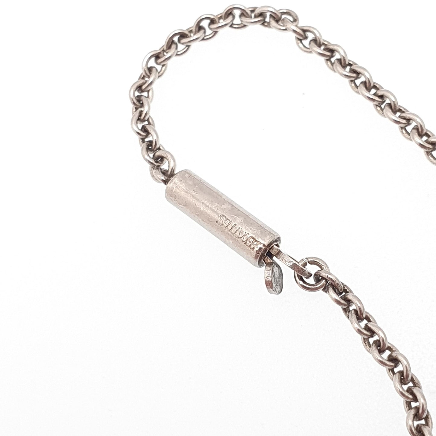 Antique Sterling Silver Diamond Paste Necklace Art Deco Tassel Pendant 1920s Vintage Chain Link Womens Jewellery Jewelry