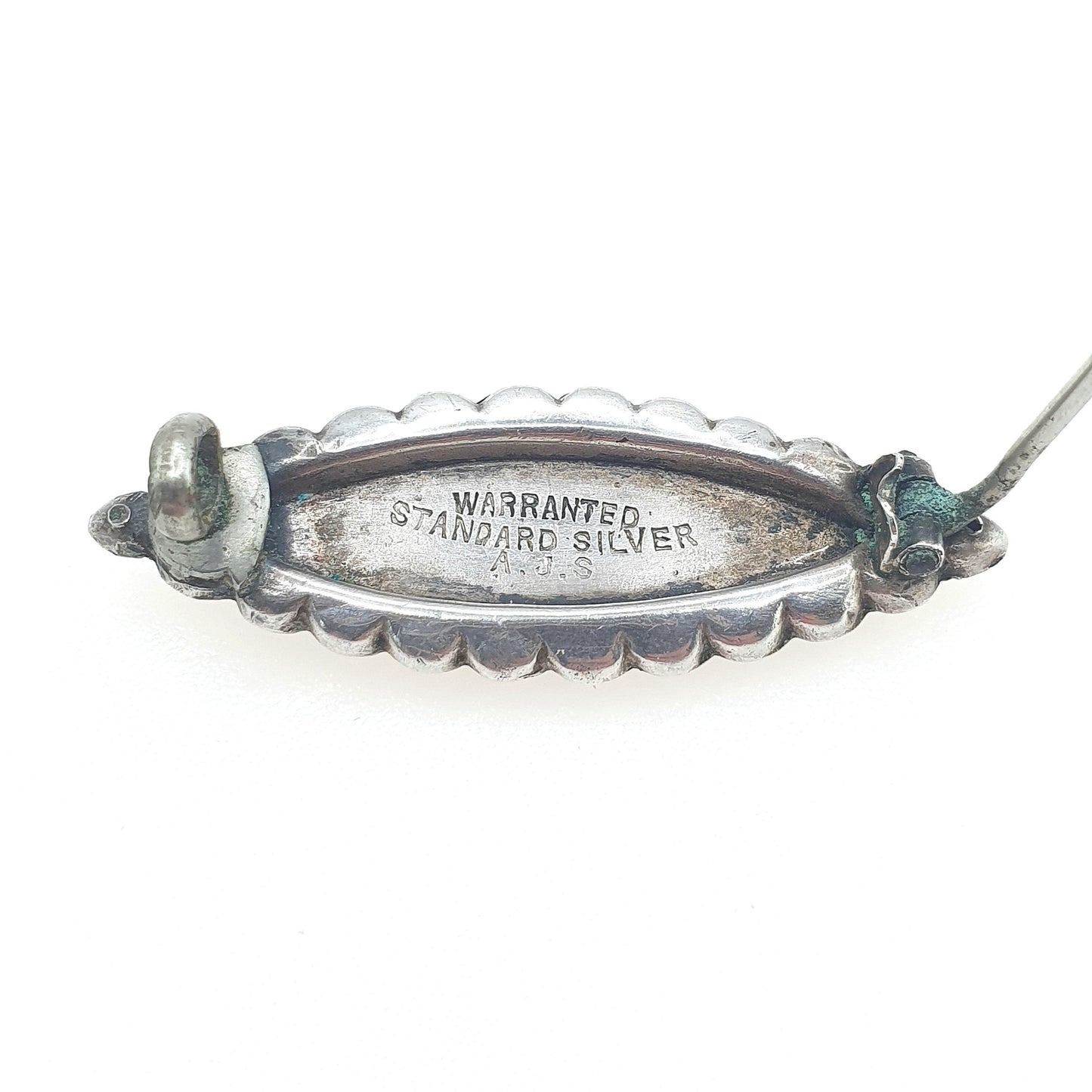 Antique Victorian Sterling Silver Diamond Paste Brooch Ellipse Shape Womens Jewelry Jewellery