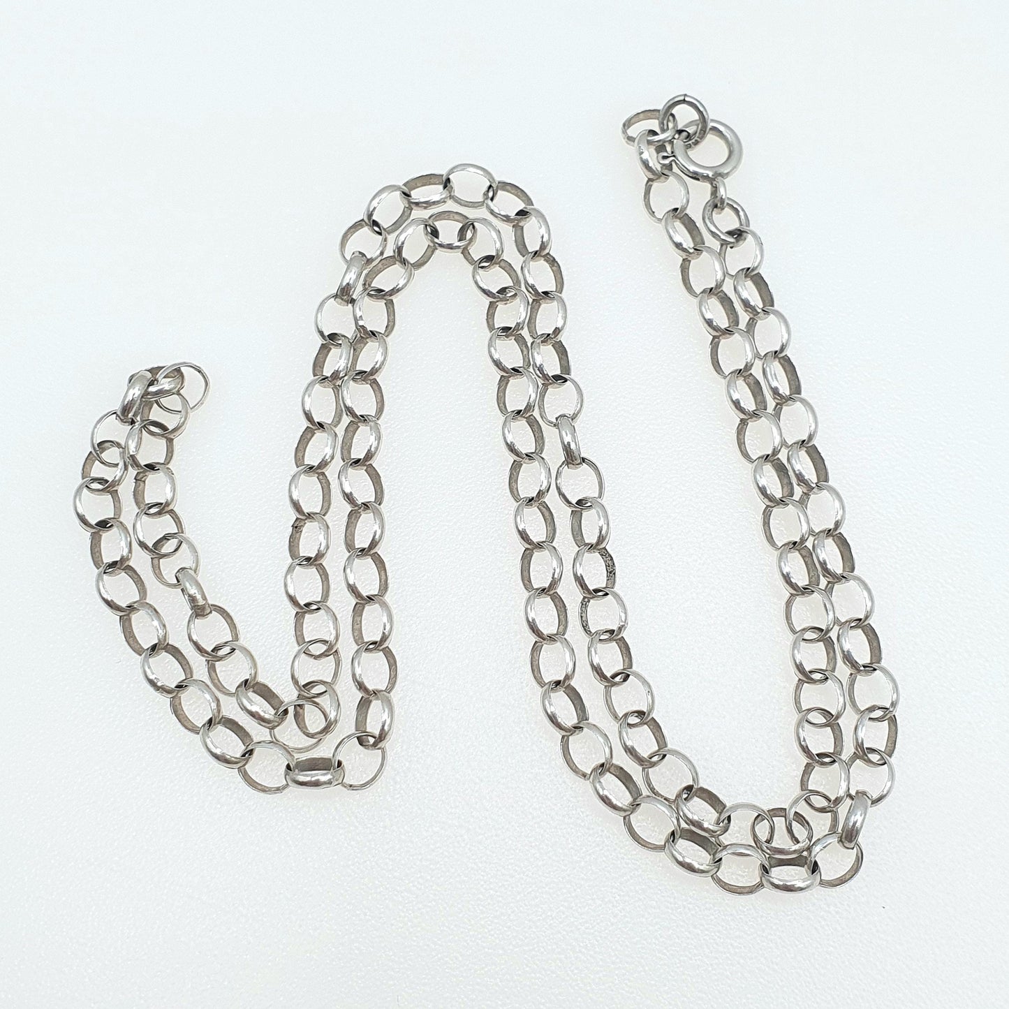 Vintage Sterling Silver Large Rolo Link Chain Necklace 53cm 20.8" 9.95g Unisex Mens Womens Ladies Jewelry Jewellery