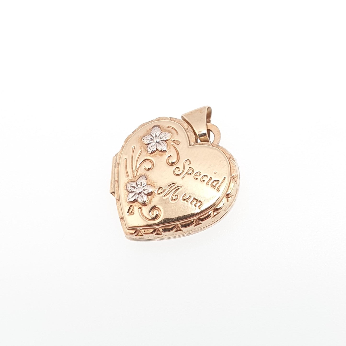 Vintage 9ct 9k Gold SPECIAL MUM Locket Heart Necklace Pendant "Love You Always" Embossed Mothers Day Gift Solid 9kt Jewelry Jewellery