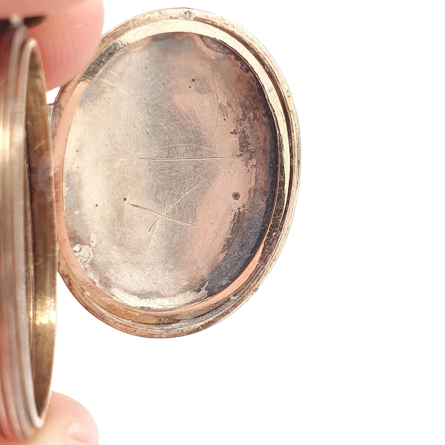 Antique 9ct Rose Gold Locket Oval Solid 9k 375 Engraved Victorian Pendant Back & Front Necklace Jewelry Womens Jewellery