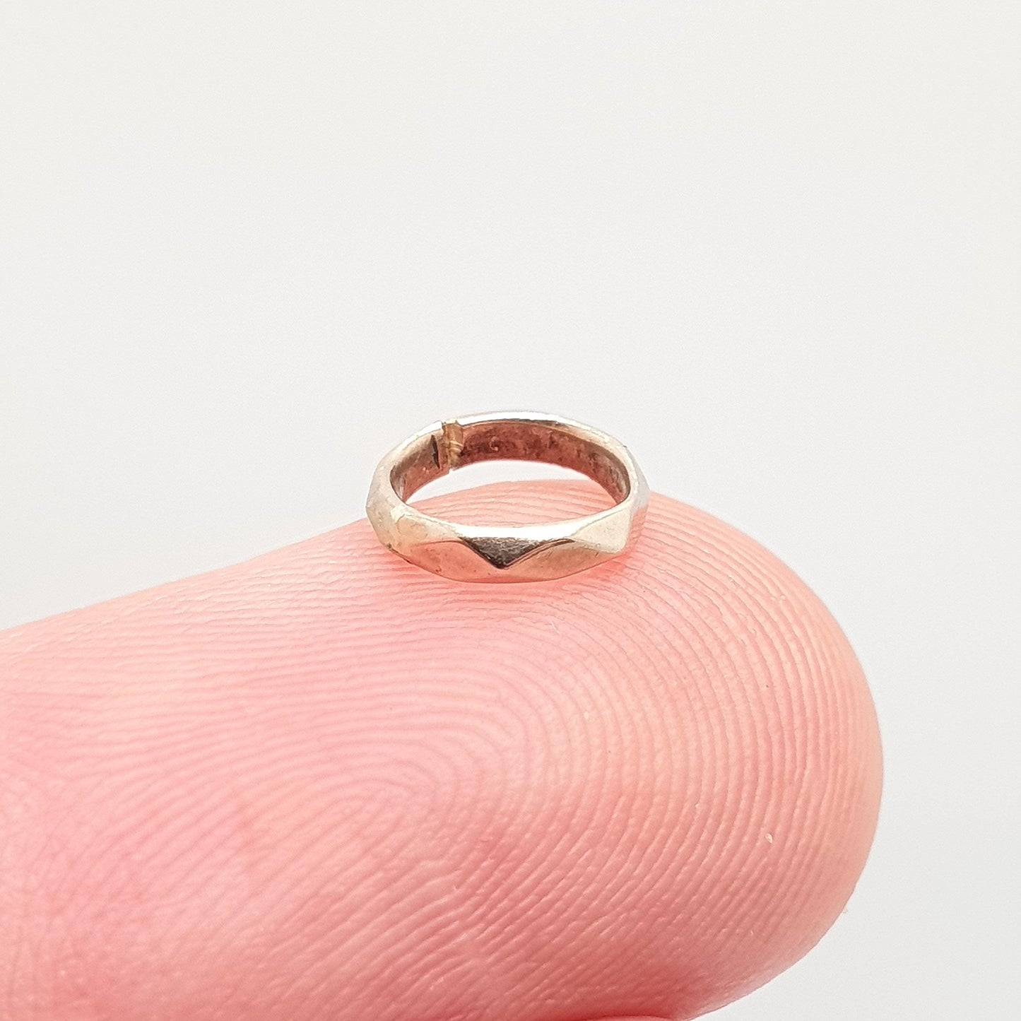 Antique 9k 9ct Gold Jump Ring Faceted Genuine Victorian Early 1800s Solid 375 Angled Yellow Split Open Jewellery Findings Upcycle Women