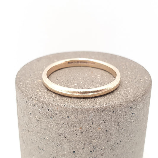 Antique 9ct Gold Band Ring Wedding 1924 Hallmark Yellow Solid 9k 375 Plain Smooth Mens Womens Vintage Jewelry Jewellery