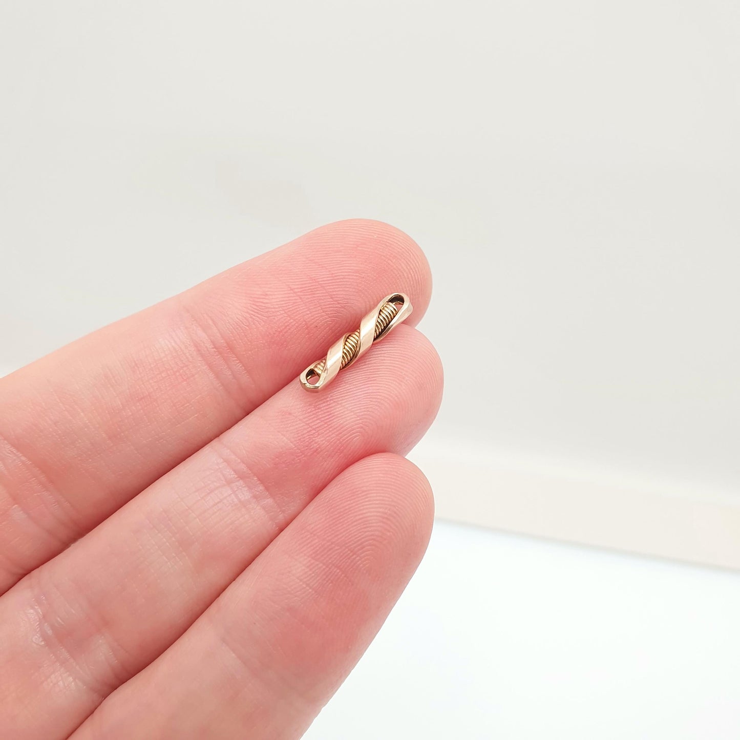 Antique 9k 9ct Rose Gold Spring Style Link Chain Links Twist Helix Genuine Victorian Solid 375 Red Fastening Jewellery Findings Upcycle