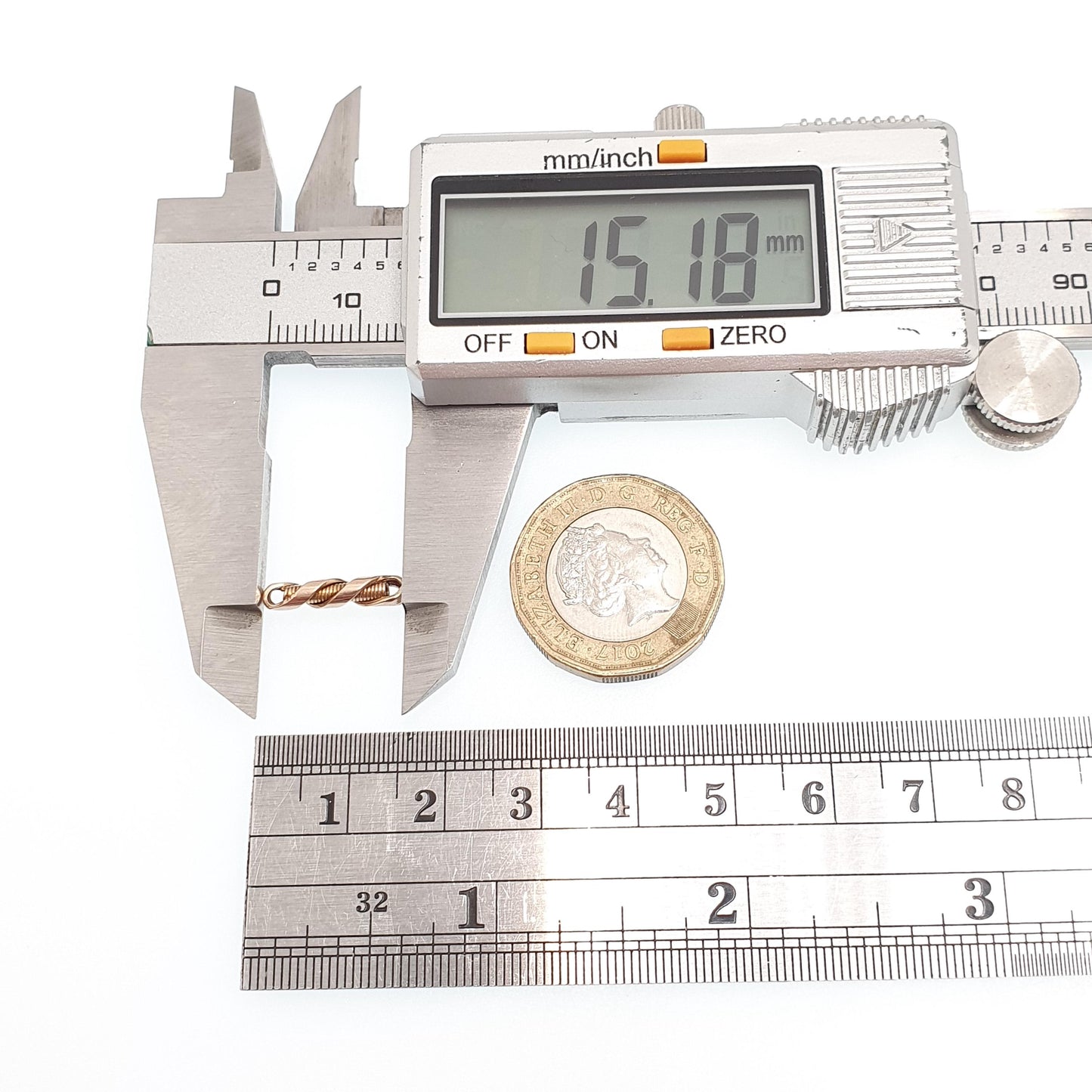 Antique 9k 9ct Rose Gold Spring Style Link Chain Links Twist Helix Genuine Victorian Solid 375 Red Fastening Jewellery Findings Upcycle