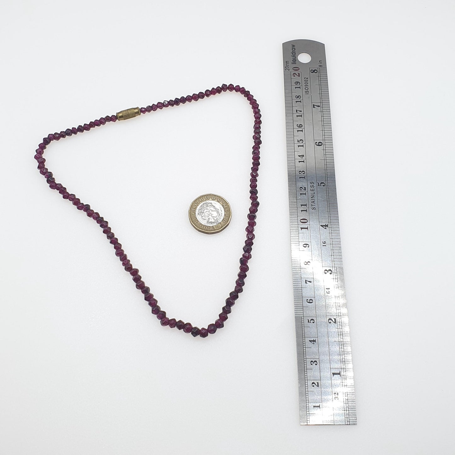 Antique Art Deco Garnet Bead Necklace Womens Jewellery Jewelry Vintage Gemstone Hand Cut