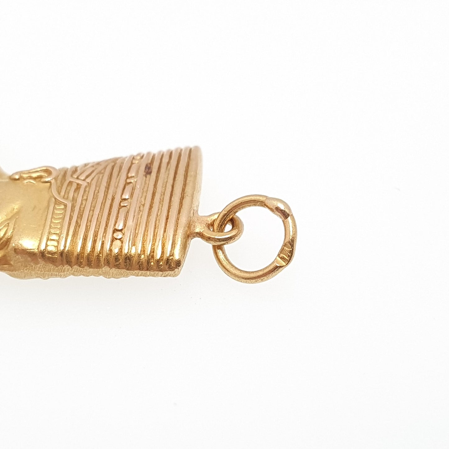 Vintage 18k 18ct Gold Queen Nefertiti Pendant Necklace Egyptian Egypt Solid 750 Art Deco Revival Womens Jewelry Jewellery