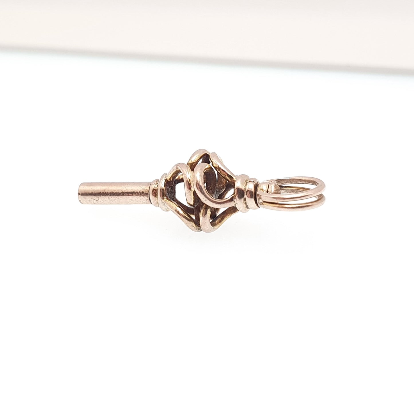 Antique Victorian 9ct Gold Infinity Knot Pocket Watch Key Fob Pendant Necklace Solid 9k 375 Vintage Jewellery Jewelry