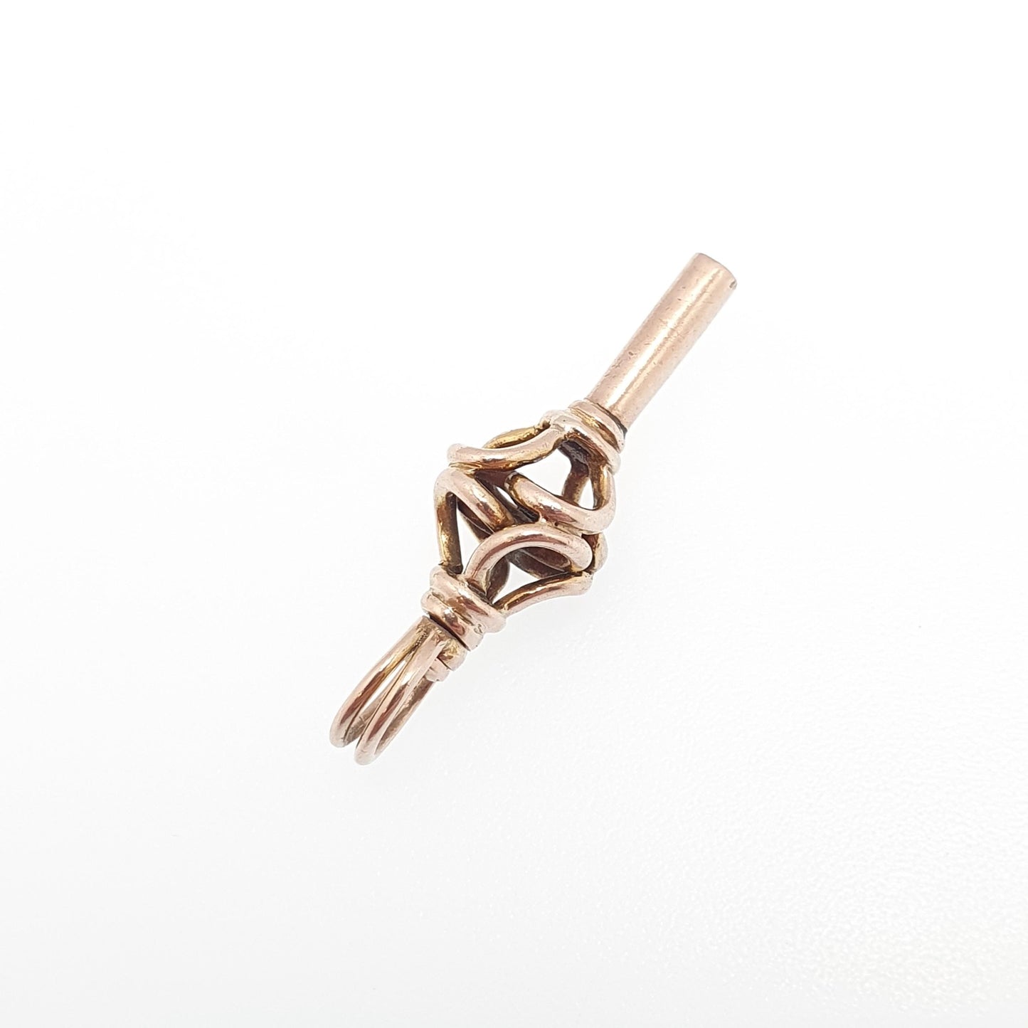 Antique Victorian 9ct Gold Infinity Knot Pocket Watch Key Fob Pendant Necklace Solid 9k 375 Vintage Jewellery Jewelry