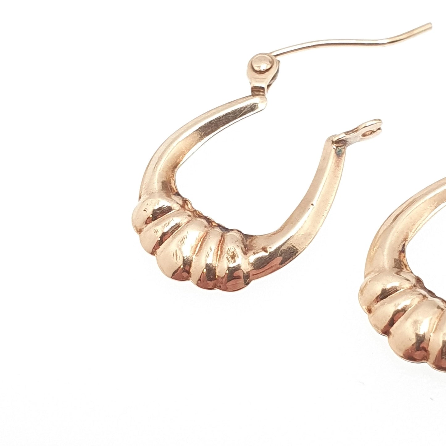 Vintage 9ct 375 Gold Creole Hoop Earrings Gypsy Yellow 9k 9 Carat 1980s Small Hanging Girls Womens Jewelry Jewellery