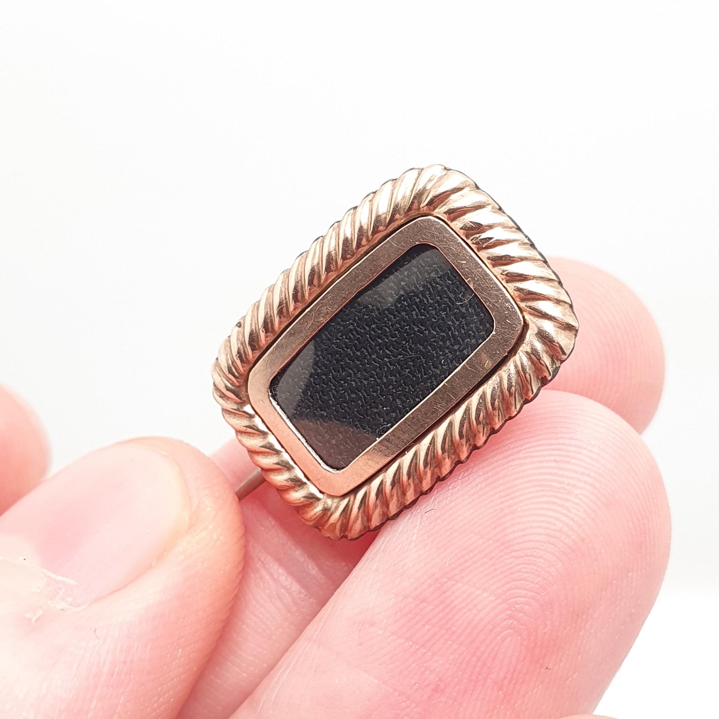 Antique Victorian 9ct Gold Mourning Brooch Locket Chased Border Solid 9k 375 Back Early Vintage 1800s Engraved Womens Jewellery Jewelry