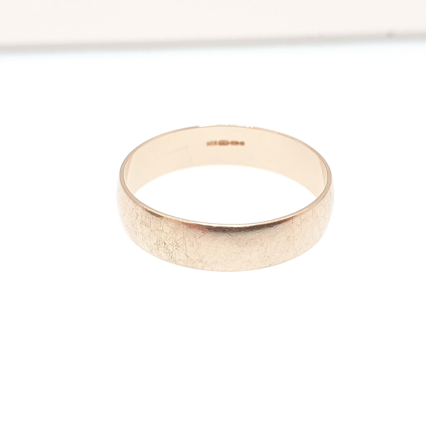 Vintage 9ct 9kt Gold Band Ring Wedding Plain Smooth Hallmarked Solid 375 9k Stacking Stacker Gift Yellow Mens Womens Fine Jewelry Jewellery