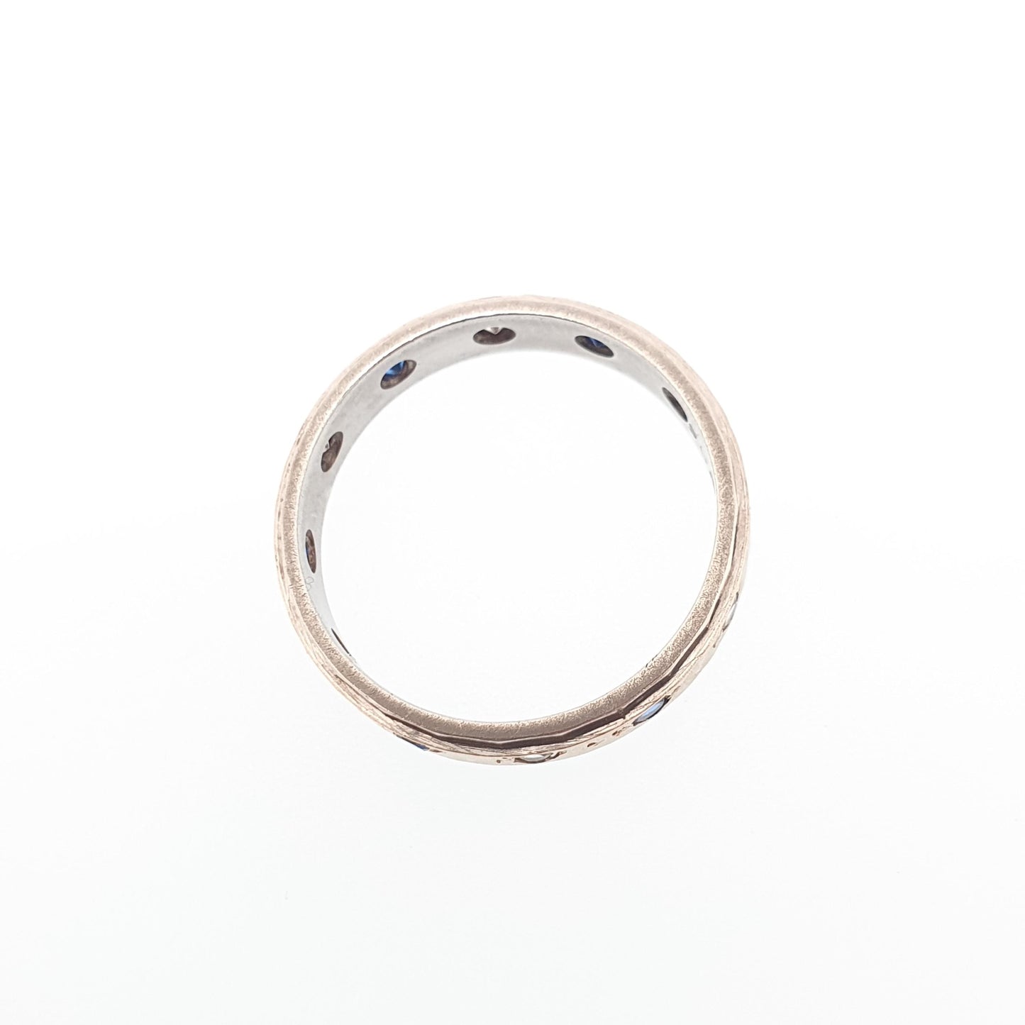 Antique Eternity Ring 9ct Gold Sapphire Spinel Solid 9k 375 & Silver 1920s Fine Rare Full Estate Blue Gemstone Womens