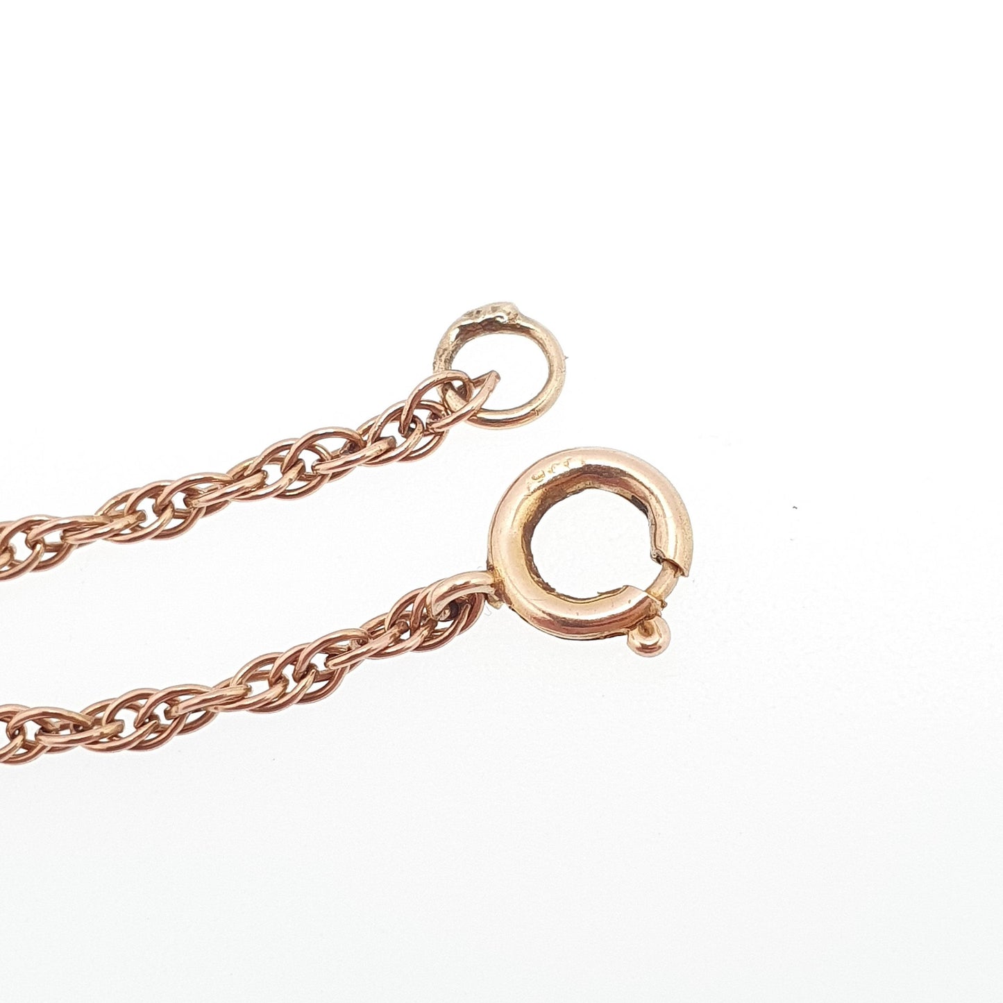 Vintage 9k 9ct Rose Gold Chain Necklace Rope Link 42cm 16.5" 2.98g Helix Twisting Twist Solid 9kt 375 9 Carat Retro Womens Jewelry