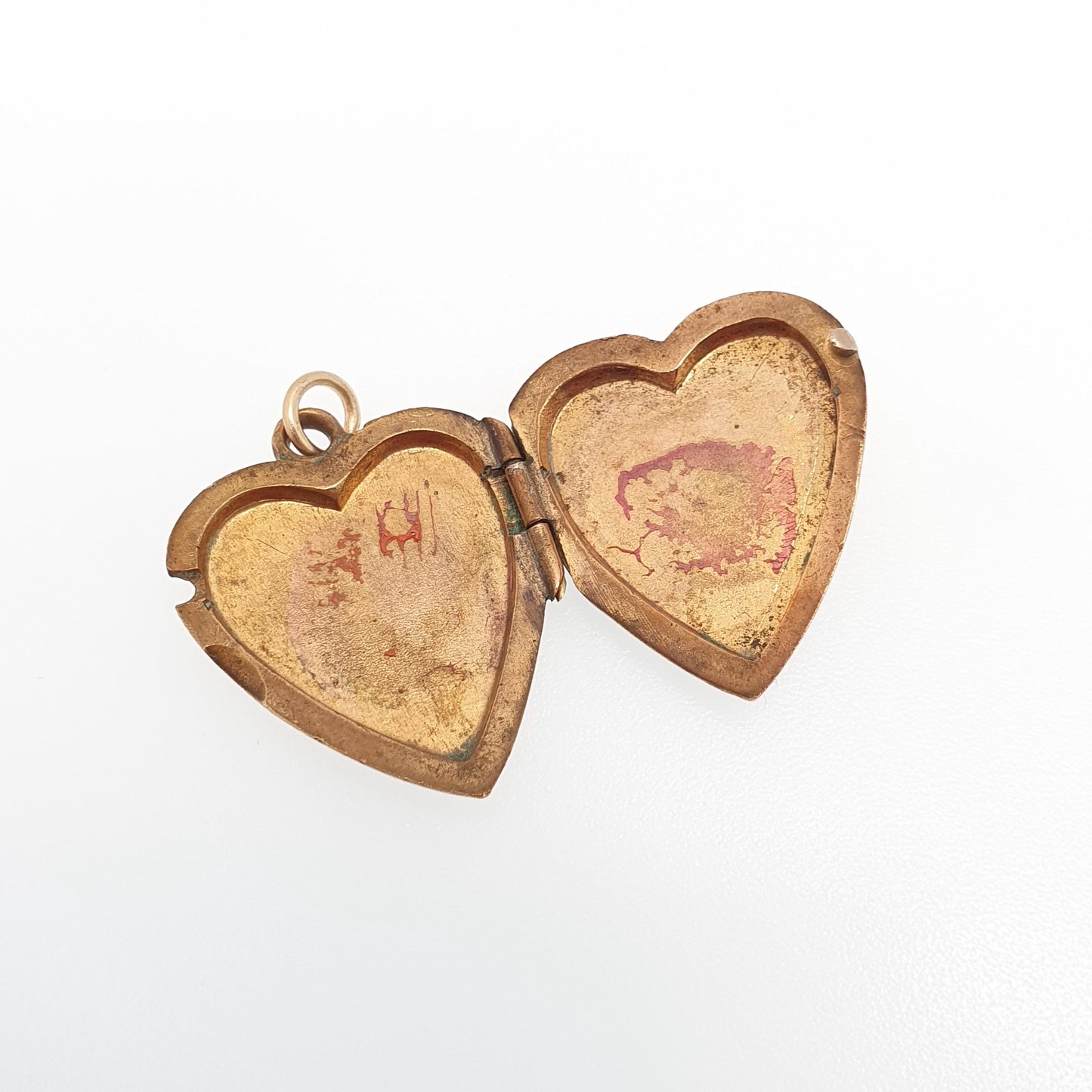 Antique Gold Filled Diamond Heart Locket Necklace Victorian Rolled Gold Genuine Gemstone Pendant Vintage Jewellery Jewelry