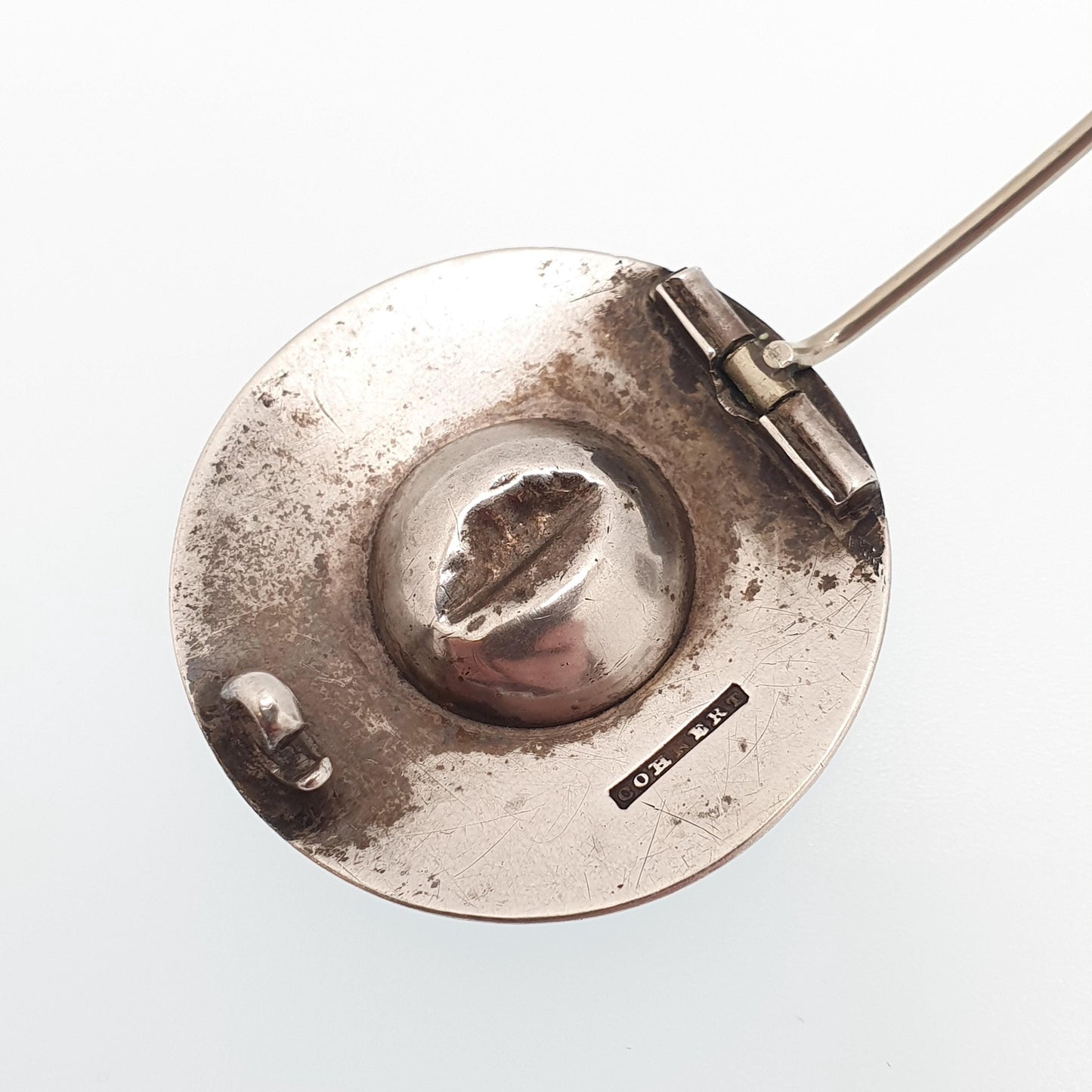 Antique Victorian Solid Silver Citrine Brooch Genuine Gemstone Etruscan Leaf Border Oval Cut Quartz Pin Vintage Womens Jewelry Jewellery