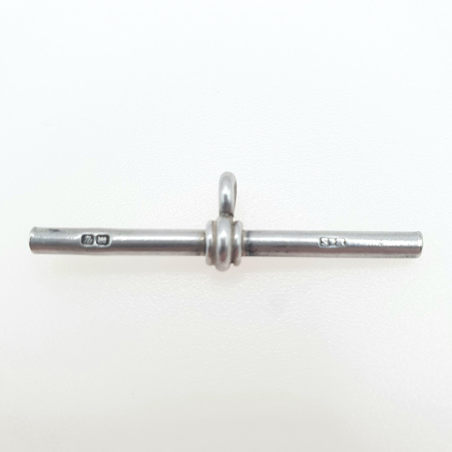 Antique Sterling Silver T Bar Fob Pendant Necklace Albert Chain 1920 Hallmark 925 Vintage Unisex Mens Womens Jewelry Jewellery