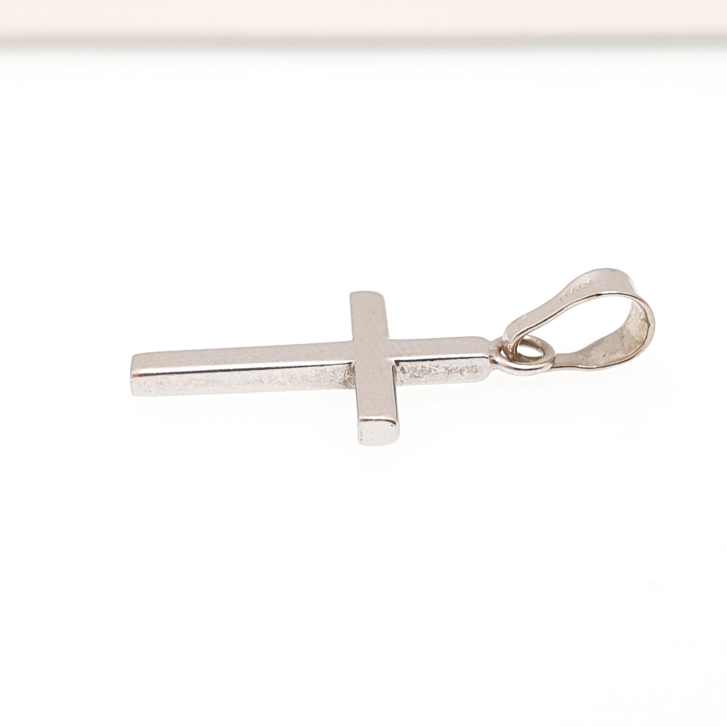 Vintage 9ct White Gold Cross Crucifix Pendant Small Solid 9k 9kt 375 Necklace Jewellery Jewelry
