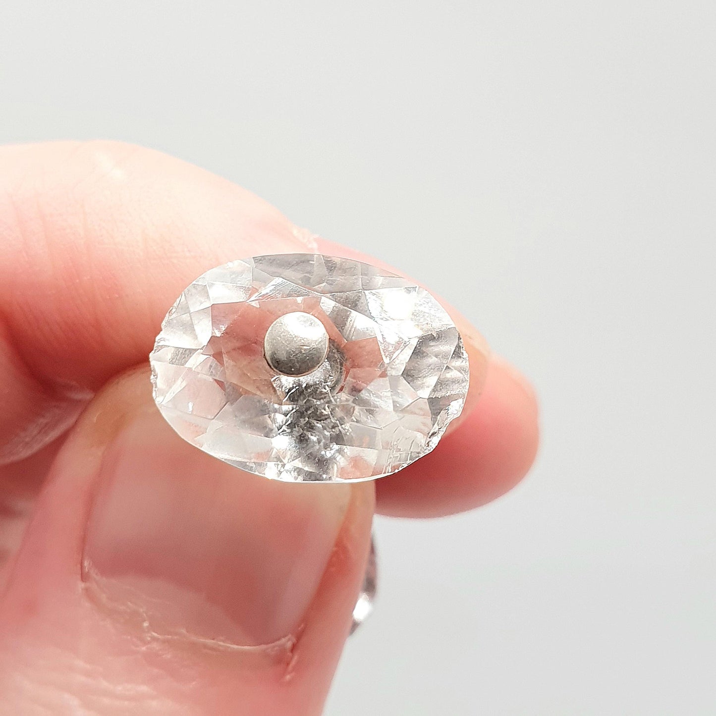 Antique Rock Crystal Quartz Cuff Links Solid Silver Victorian Cufflinks Genuine Gemstone Oval Cut Gents Mens Vintage Jewelry Jewellery