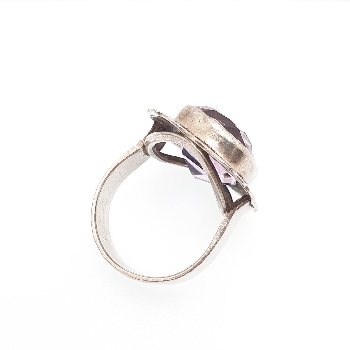 Antique Sterling Silver Amethyst Ring Large Big Gemstones Rectangular Cut Victorian Vintage Genuine Real Quartz Womens Jewelry Jewellery