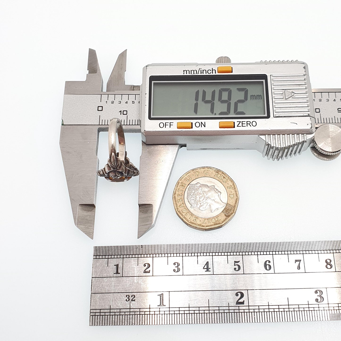 Antique Solid Silver Natural Citrine Ring Arts & Crafts Victorian Genuine Real Gemstone Oval Cut Vintage Women Jewellery Jewelry