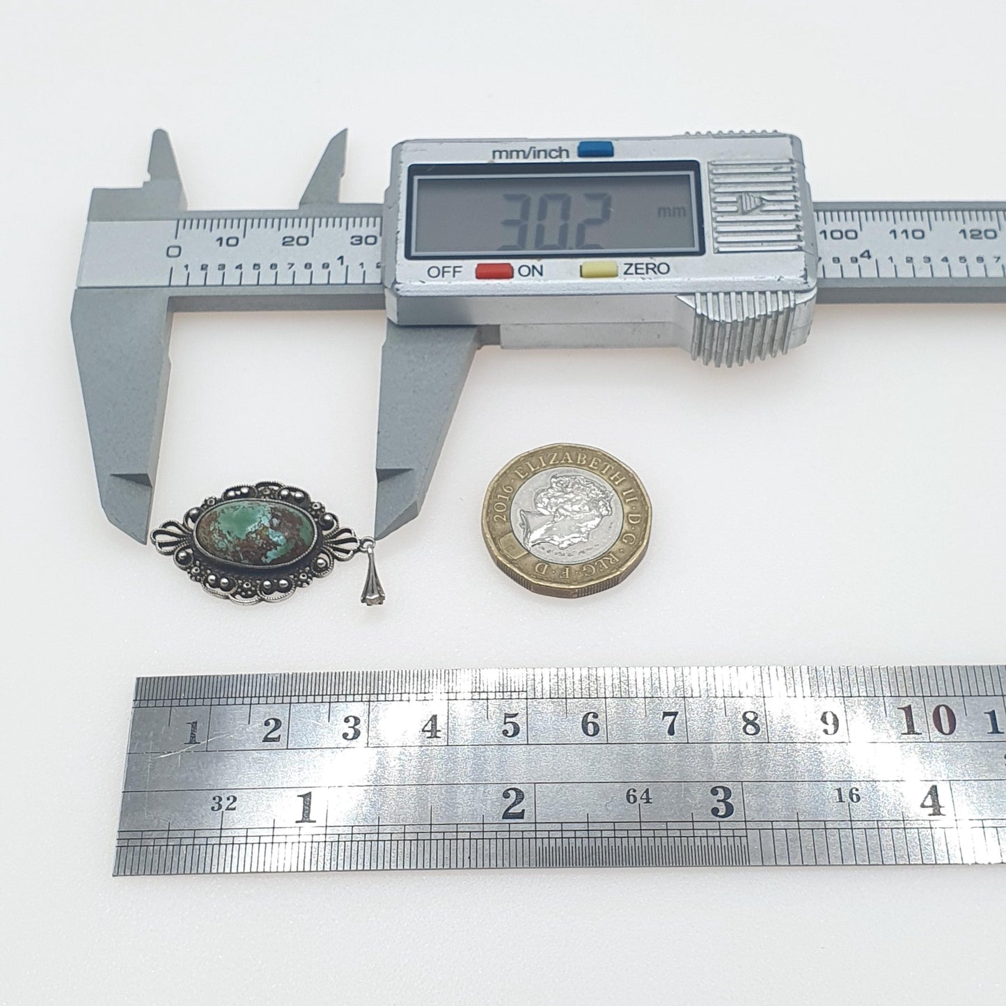 Antique Sterling Silver Turquoise Pendant Filigree Handmade Natural Gemstone Necklace Womens Jewelry Jewellery