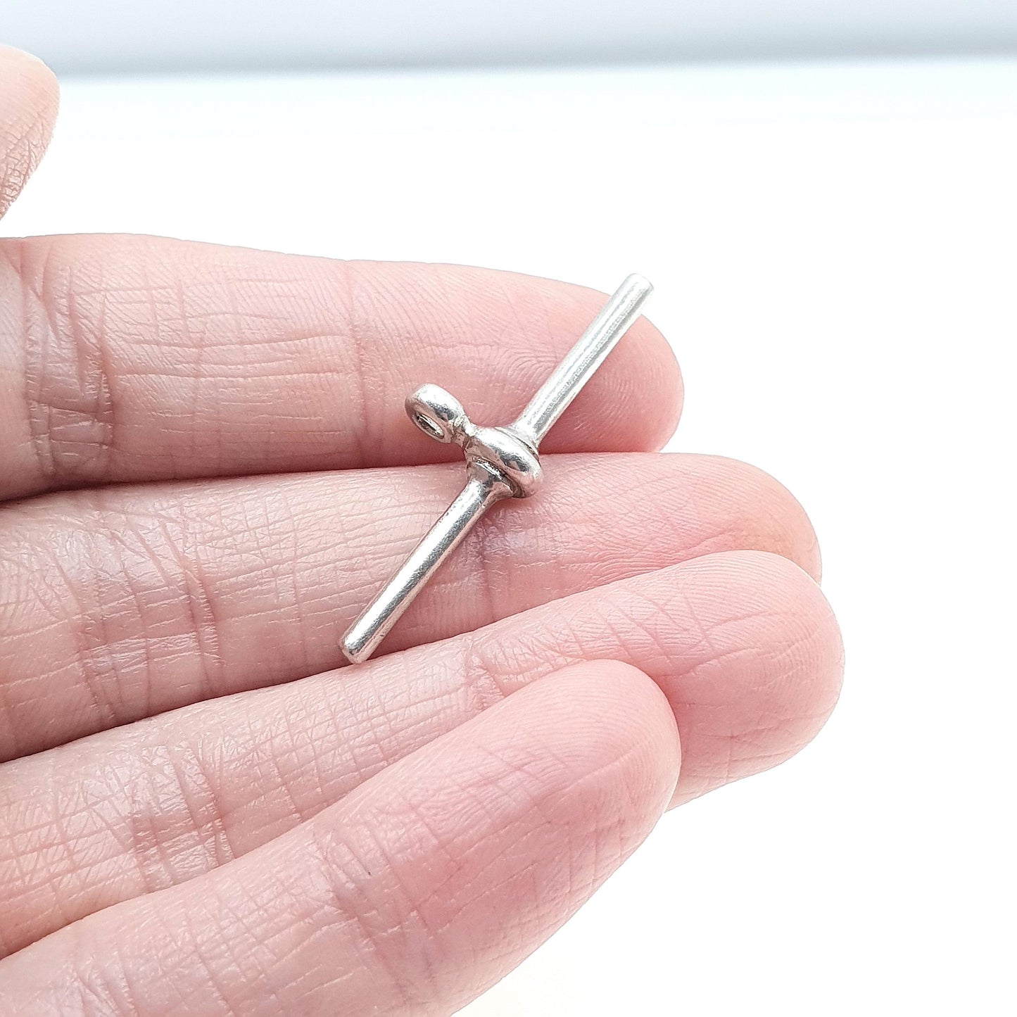 Vintage Sterling Silver T Bar Pendant Albert Chain Style Necklace Womens 925 Mens Unisex Jewelry Jewellery