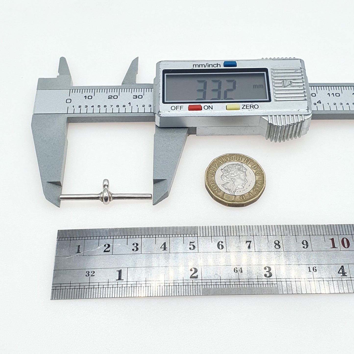 Vintage Sterling Silver T Bar Pendant Albert Chain Style Necklace Womens 925 Mens Unisex Jewelry Jewellery