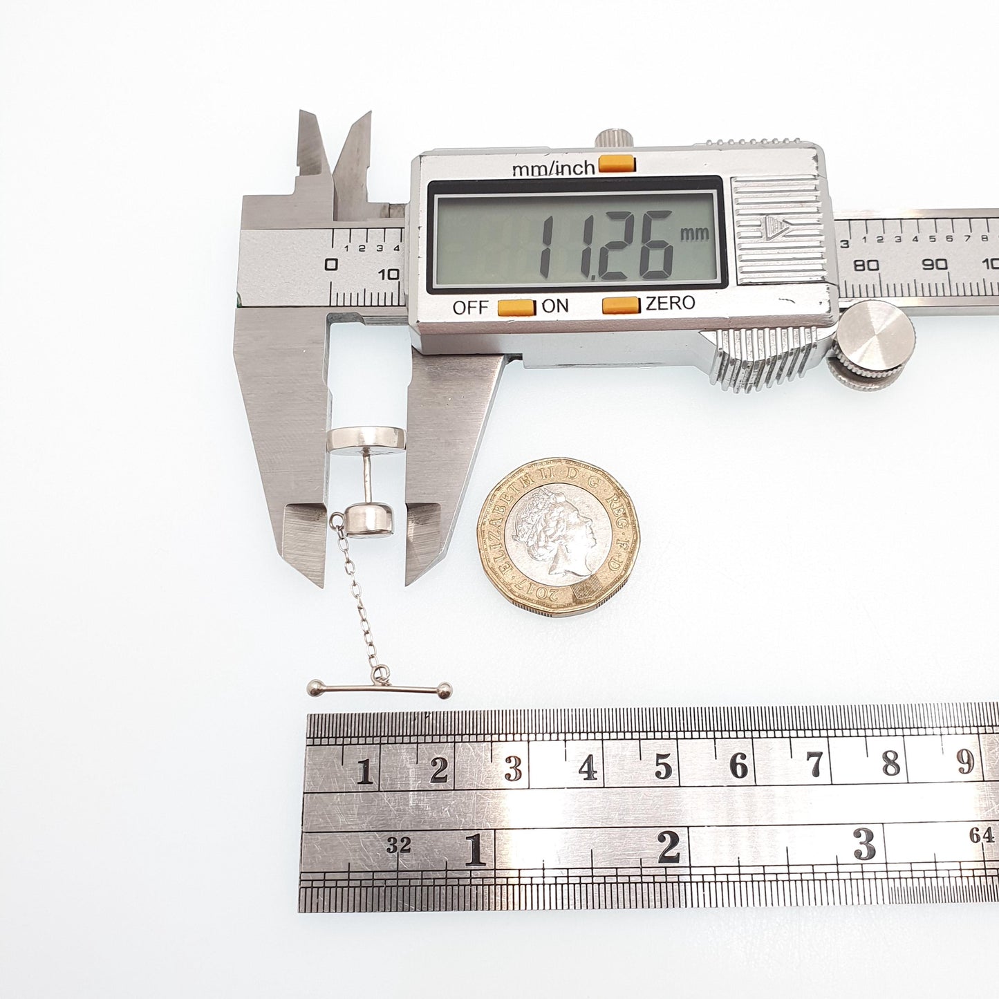 Vintage Solid Silver Blue John Lapel Pin Bleu Jaune Fluorite 1960s Blazer Suit Jacket Vintage Mens Gents Jewellery Jewelry