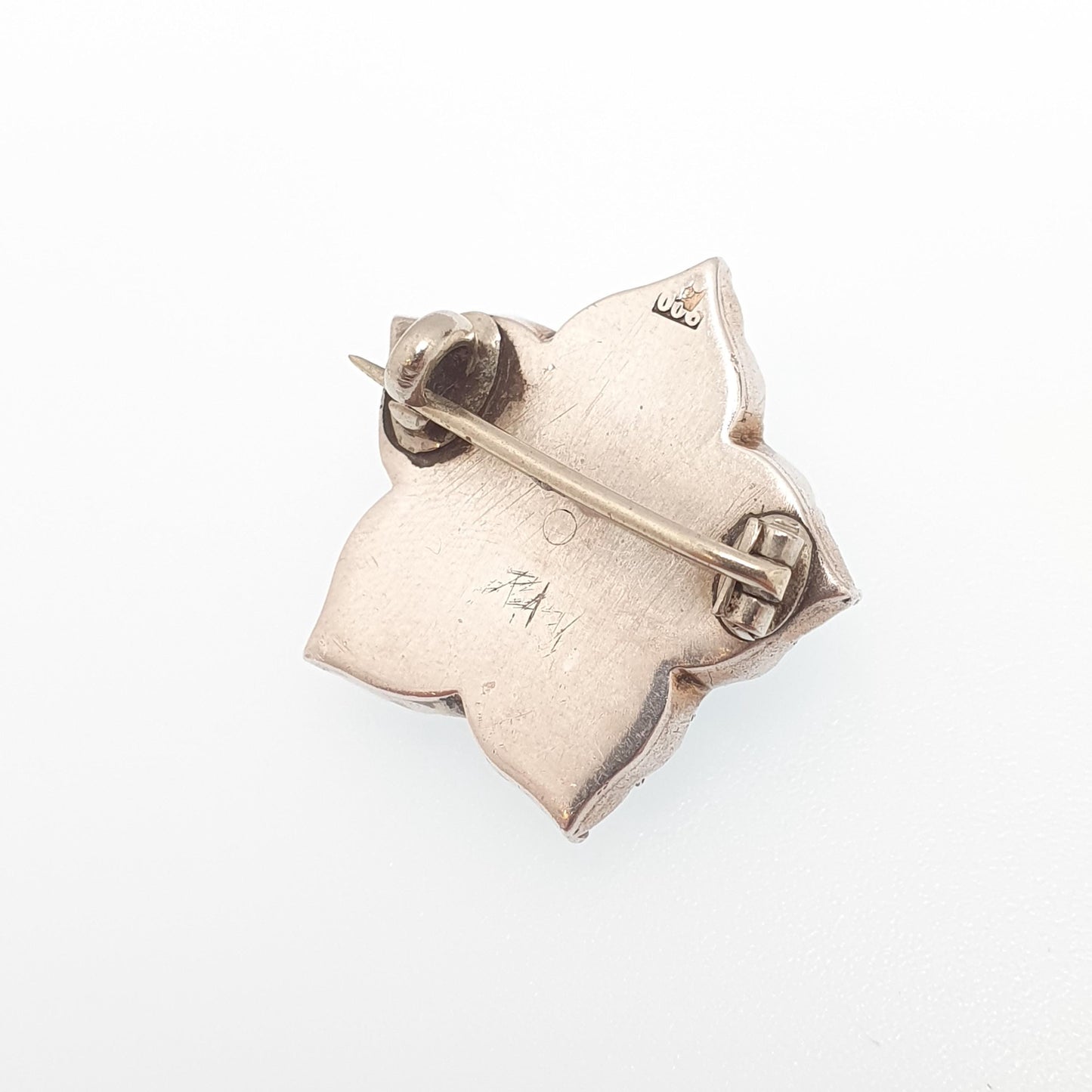 Antique Victorian Diamond Paste Solid Silver Star Brooch Pin Forget Me Not Turquoise Glass Sparkly Womens Jewelry Jewellery