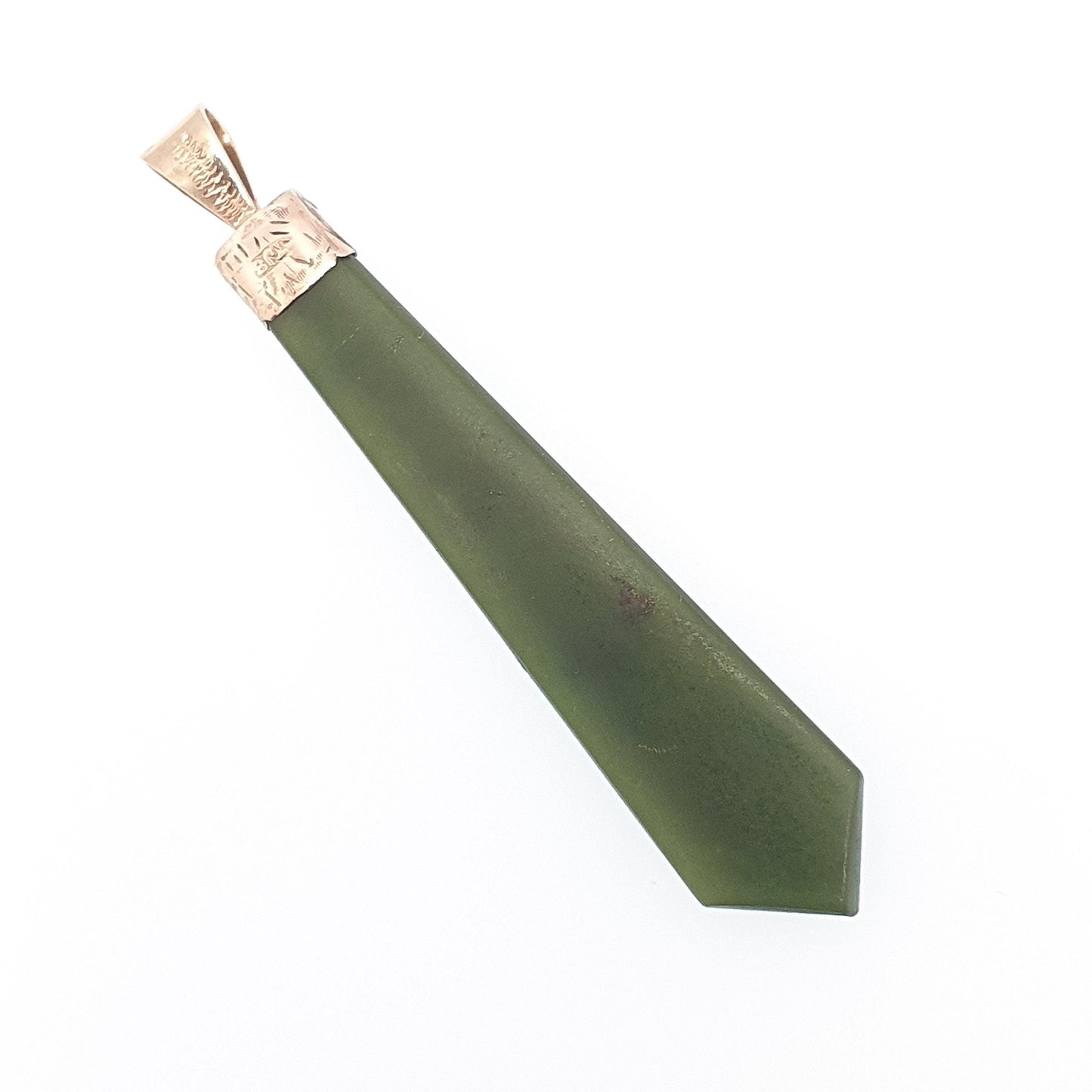Antique 9ct 9kt Gold New Zealand Jade Necklace Pendant 1905 Hallmark New Zealand Maori Nephrite Green Solid 375 Women Jewelry Jewellery