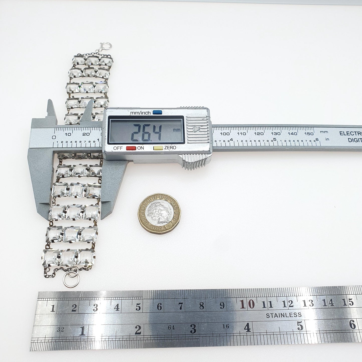 Antique Art Deco Diamond Paste Square Cut Bracelet Base Metal Flapper Crystal Womens Jewelry Jewellery