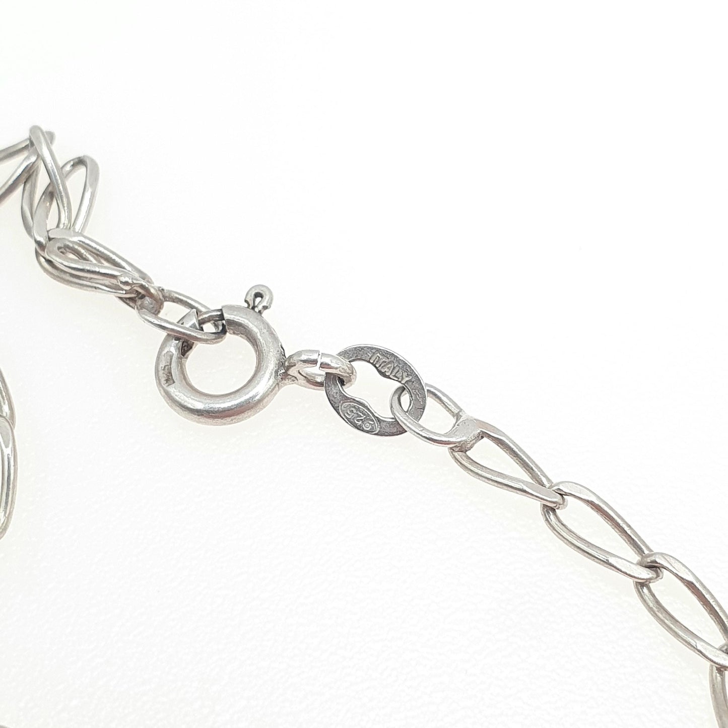 Vintage Sterling Silver Elongated Curb Link Chain Necklace Solid 925 4.11g 42m 16.5" Unisex Mens Womens Ladies Jewelry Jewellery