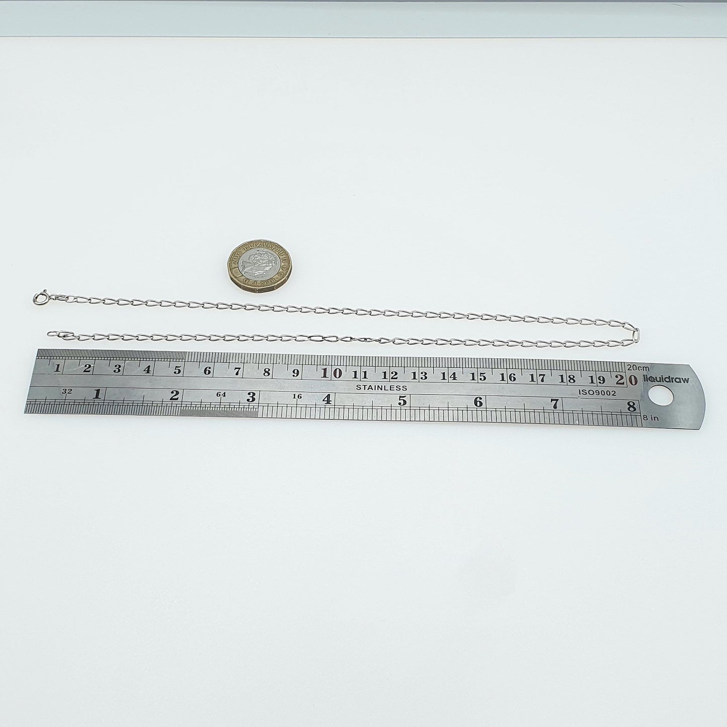 Vintage Sterling Silver Elongated Curb Link Chain Necklace Solid 925 4.11g 42m 16.5" Unisex Mens Womens Ladies Jewelry Jewellery