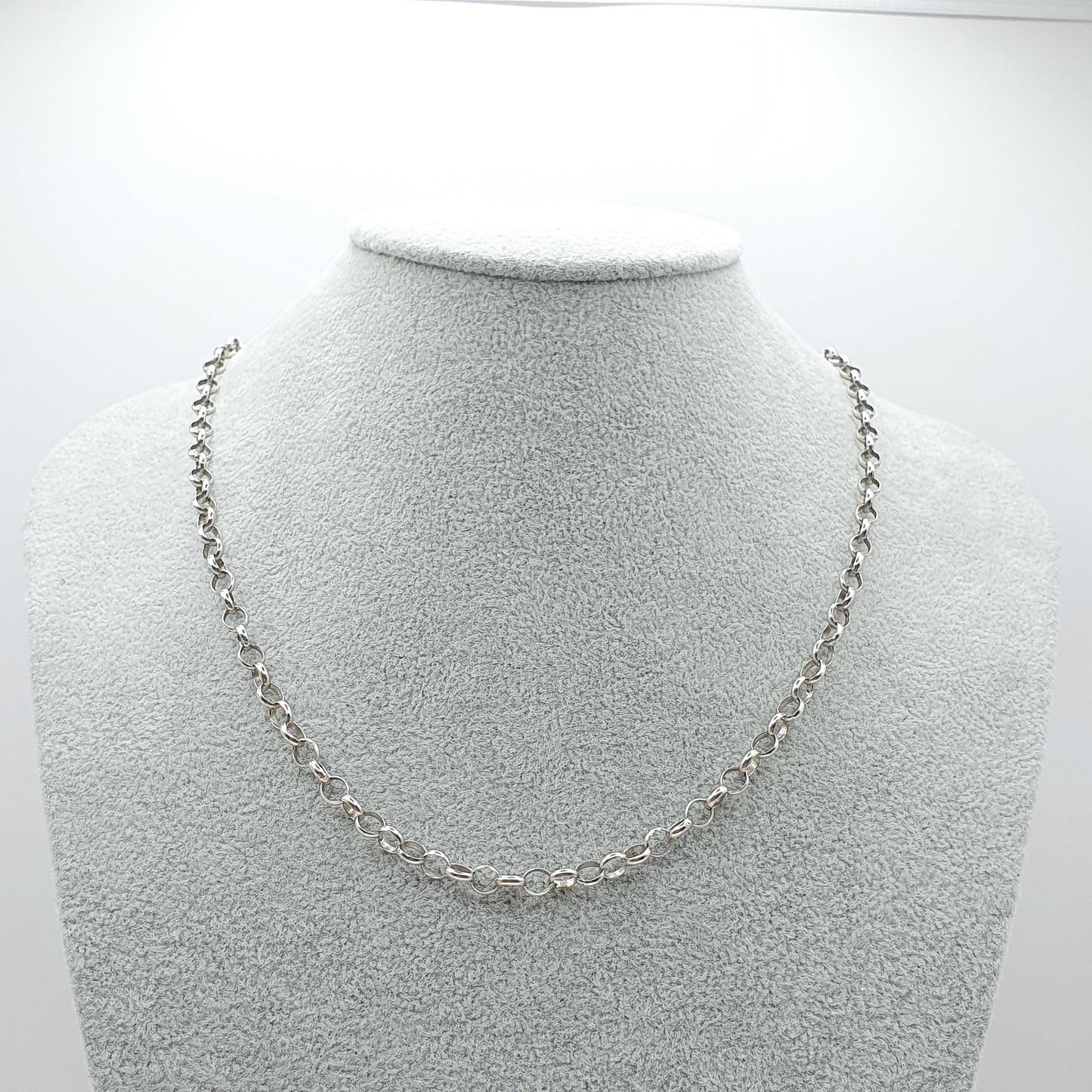Vintage Sterling Silver Large Rolo Link Chain Necklace 53cm 20.8" 9.95g Unisex Mens Womens Ladies Jewelry Jewellery