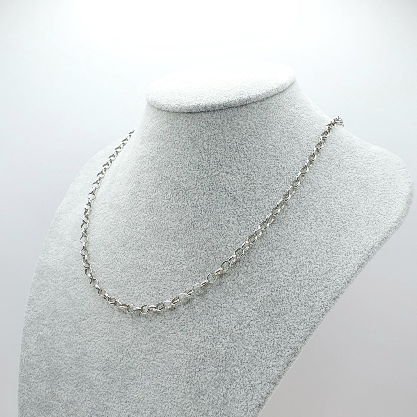 Vintage Sterling Silver Large Rolo Link Chain Necklace 53cm 20.8" 9.95g Unisex Mens Womens Ladies Jewelry Jewellery