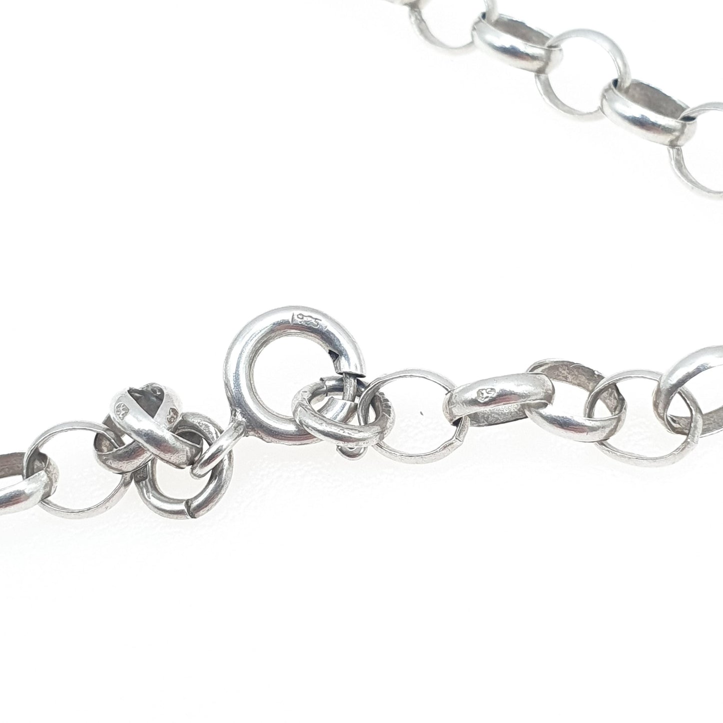 Vintage Sterling Silver Large Rolo Link Chain Necklace 53cm 20.8" 9.95g Unisex Mens Womens Ladies Jewelry Jewellery