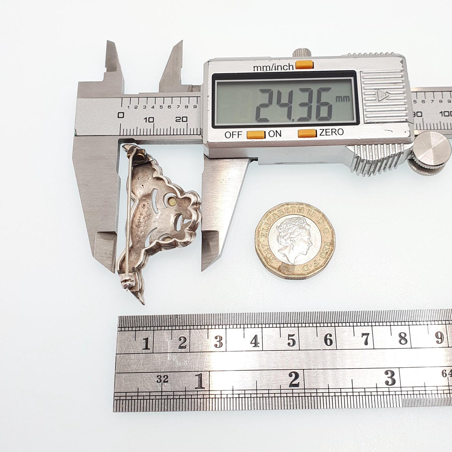 Antique Solid Silver Dog Brooch Diamond Paste Bulldog Art Deco Genuine Vintage Pet  Mens Jewelry