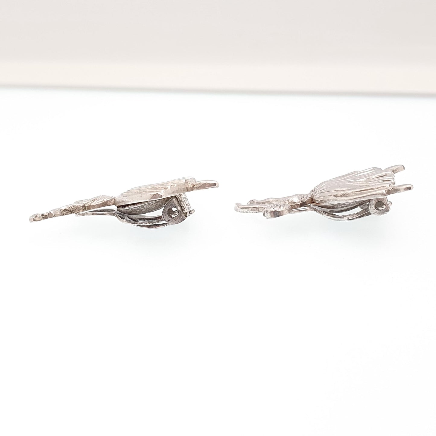 Old Vintage Sterling Silver Ballerina Earrings Dancer Clip On 1948 Hallmark Ballet Dancing Jewelry Jewellery