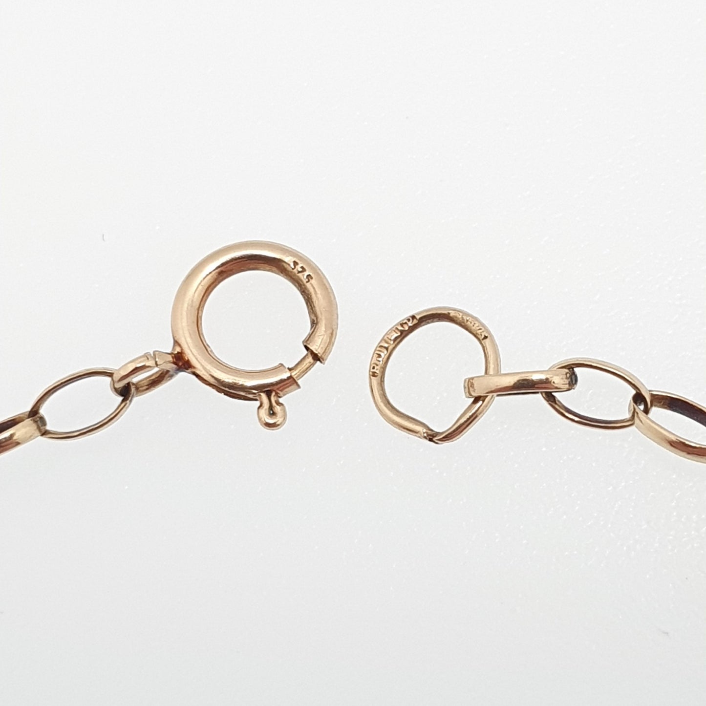 Vintage 9k 9ct Gold Belcher Link Chain Necklace Oval Cable Large Links Long 60cm 23.6" 3.31g Solid 375 Yellow Retro Womens Mens Hallmarked