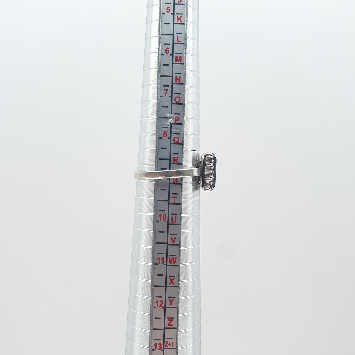 Vintage Solid Silver Bohemian Garnet Style Ring Rectangular Cut Red Gemstone Womens Girls Jewelry Jewellery