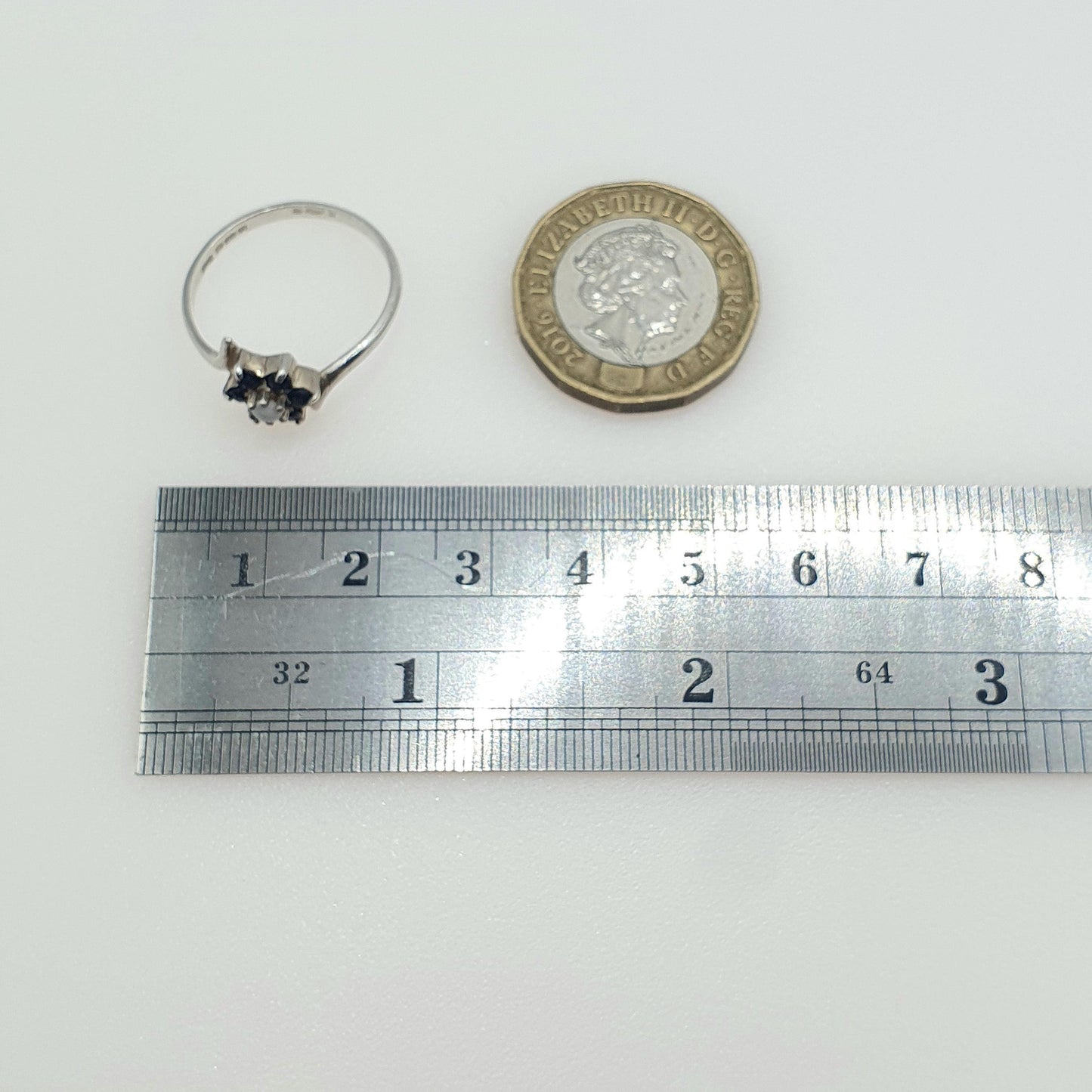 Vintage Sterling Silver Sapphire & Opal Cluster Ring Blue Gemstone Halo 1993 Hallmark Womens Girls Jewelry Jewellery