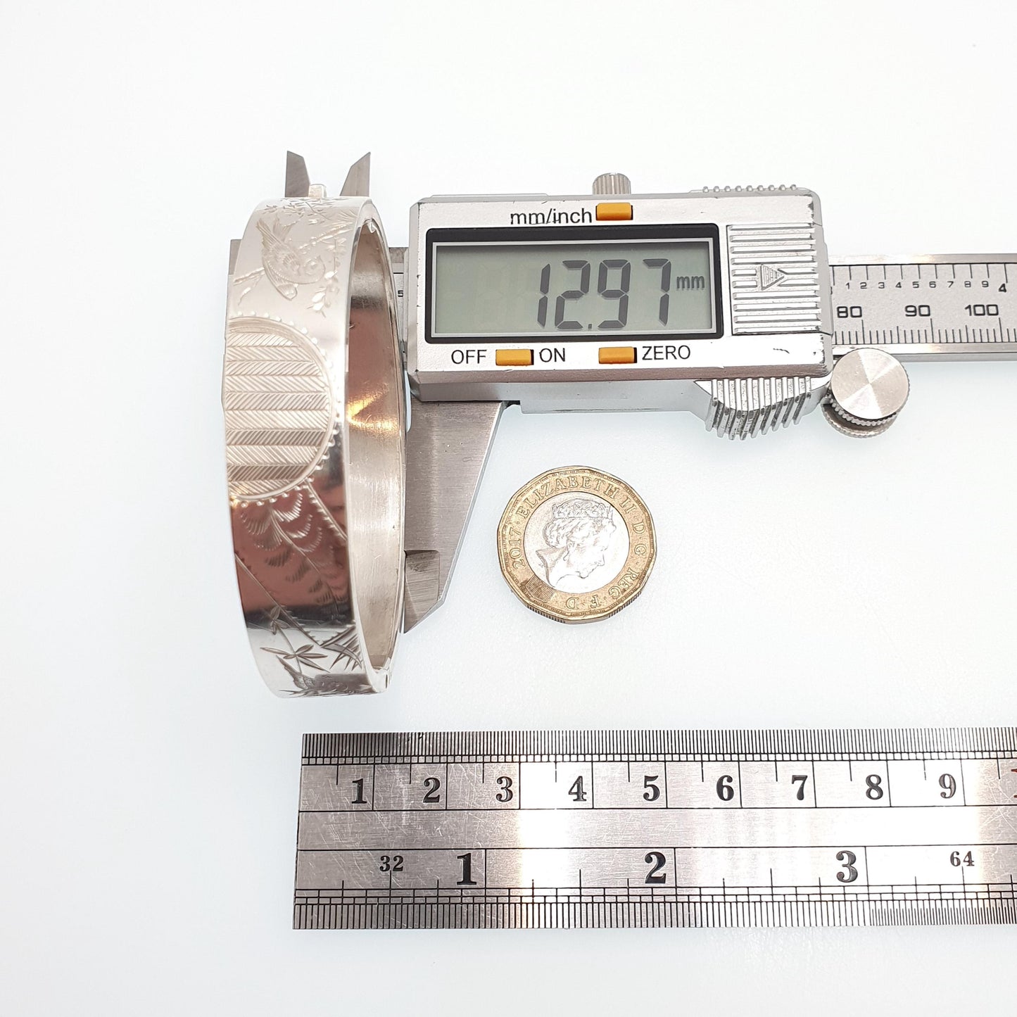 Antique Victorian Sterling Silver Bird Bracelet Bangle Hand Engraved Aesthetic 18.12g Songbird Swallow Vintage Womens Jewelry Jewellery