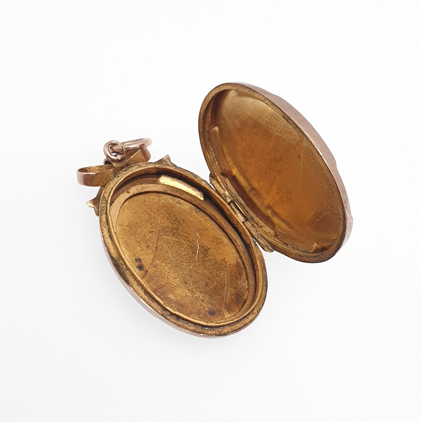 Antique 9ct 9k Gold Bow Locket Pendant Victorian Solid 375 Heart Engraved Back & Front Necklace Jewelry Jewellery