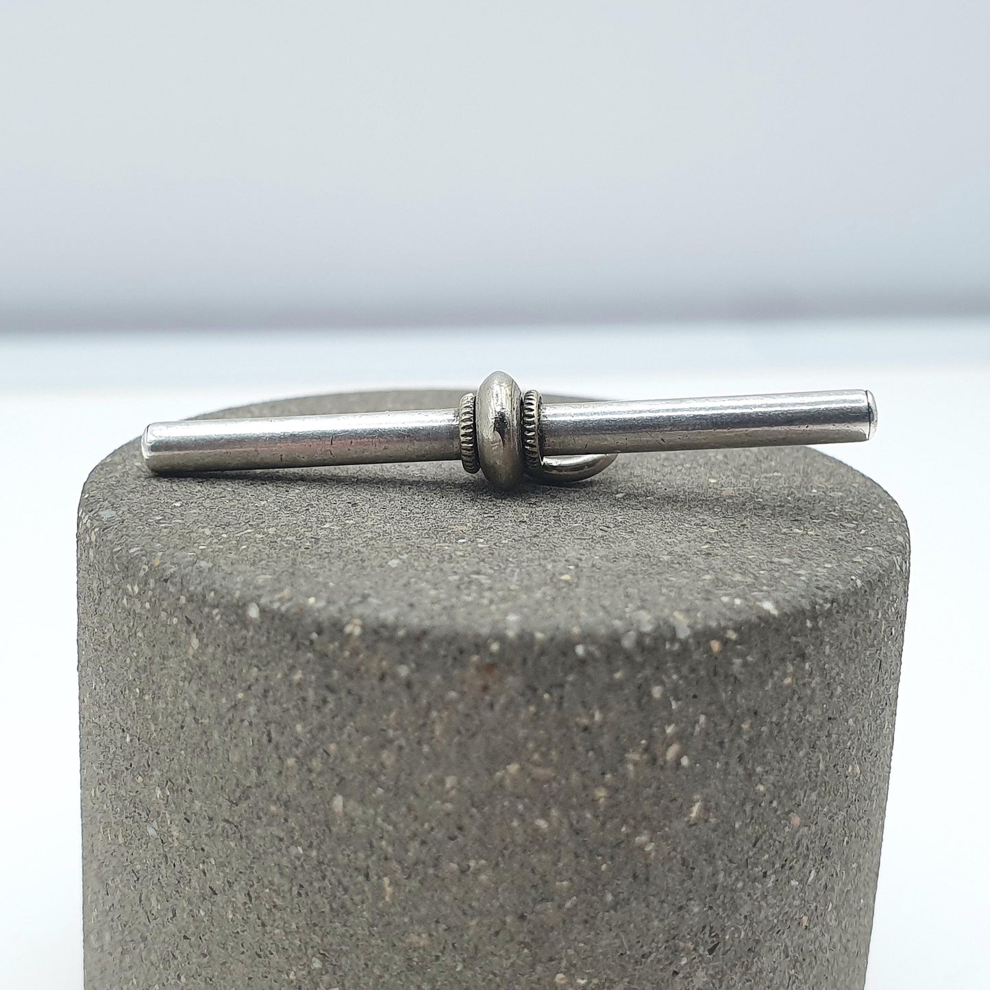 Antique Victorian Solid Silver T Bar Pendant Albert Chain Fob Necklace Vintage Unisex Mens Womens Jewelry Jewellery