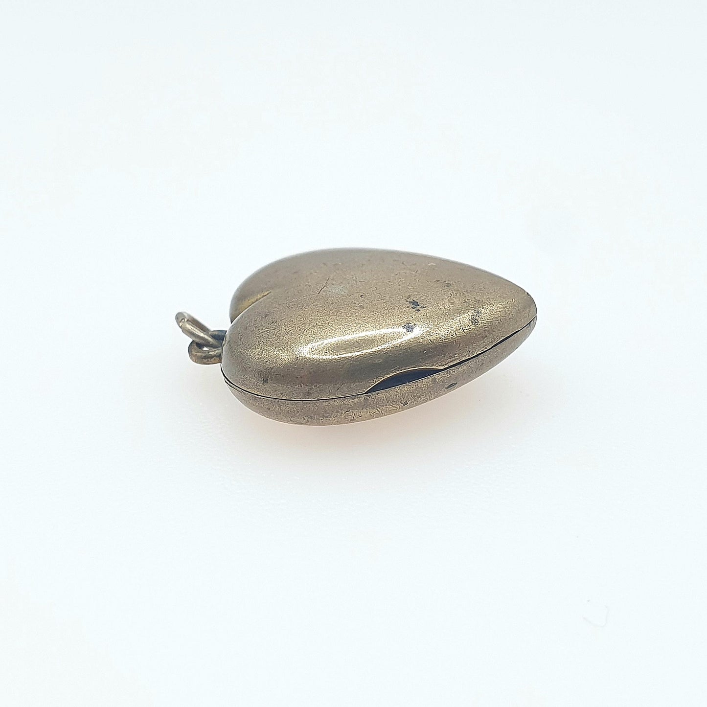 Antique Victorian Gold Tone Diamond Paste Heart Locket Cute Sweet Love Romantic Gift Vintage Jewellery Jewelry