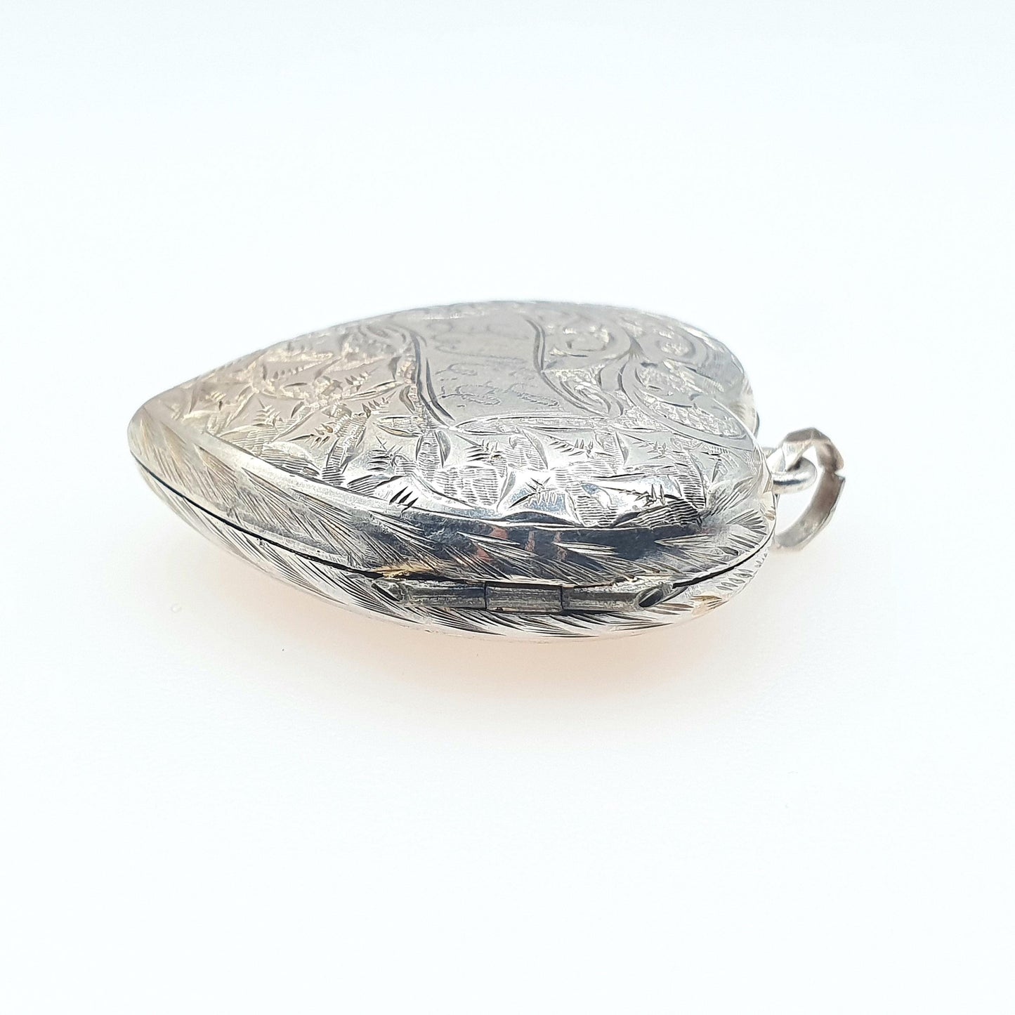 Antique Victorian Silver Plate Heart Locket Engraved with Initials Love Romantic 1800s Gift Picture Photo  Vintage Jewellery