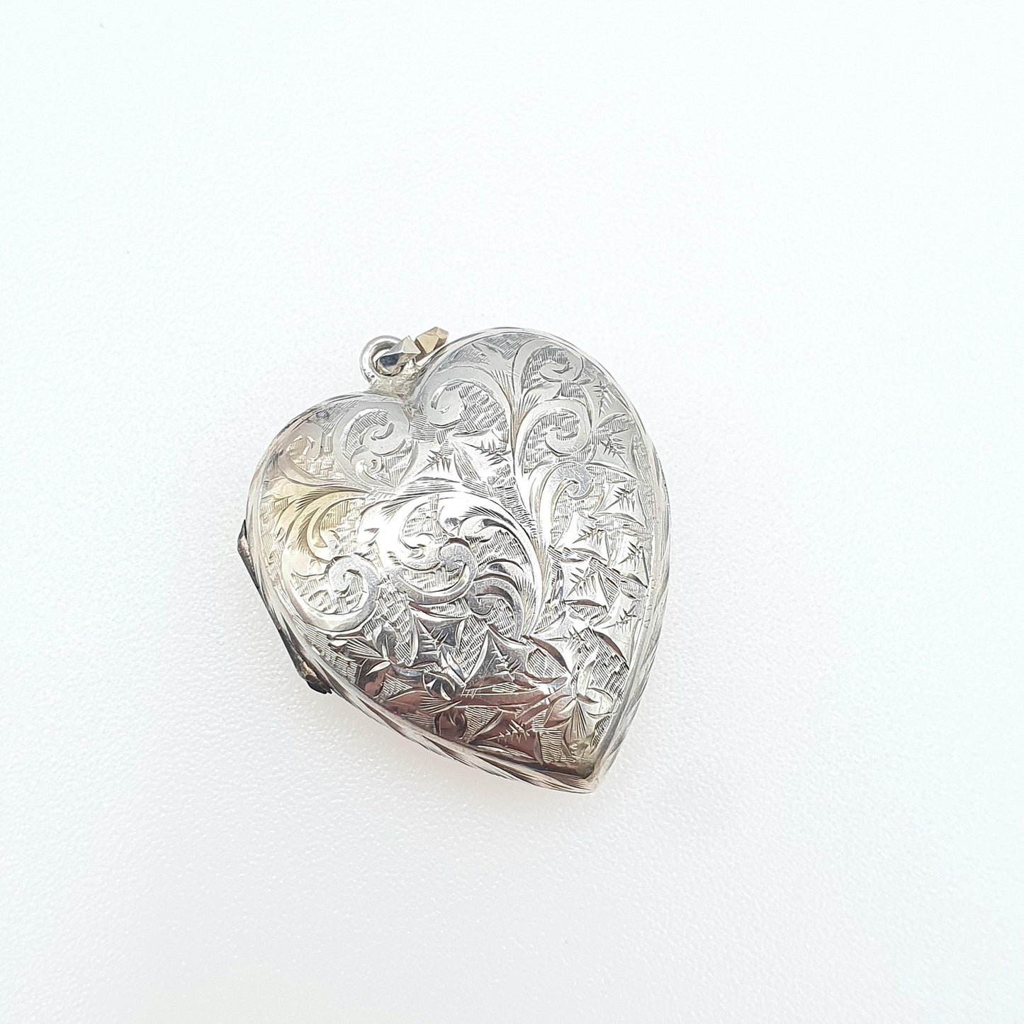Antique Victorian Silver Plate Heart Locket Engraved with Initials Love Romantic 1800s Gift Picture Photo  Vintage Jewellery